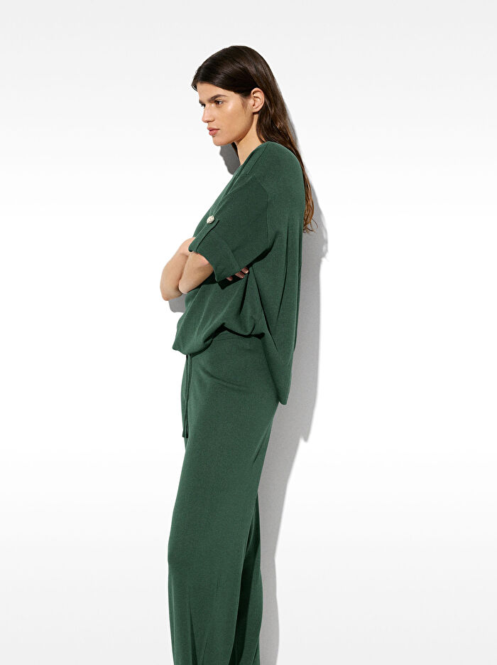 Kısa Kollu Örgü Kazak