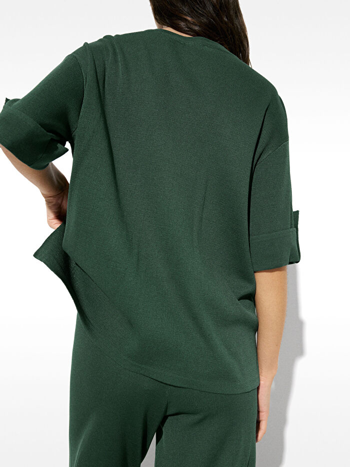 Kısa Kollu Örgü Kazak