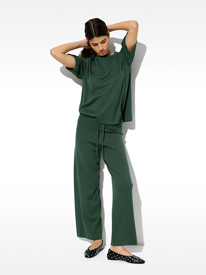 Kısa Kollu Örgü Kazak