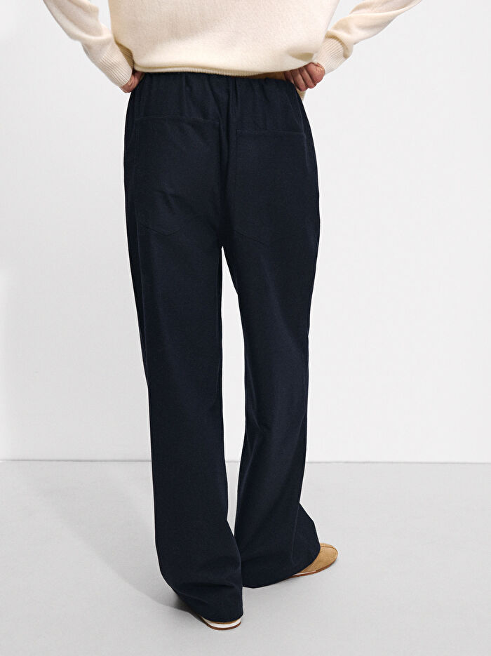 Ayarlanabilir İpli Yün Karışımlı Pantolon