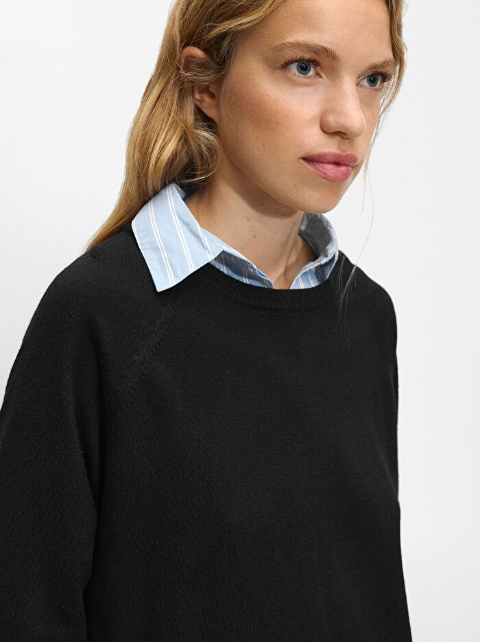 Yün Karışımlı Örme Kazak