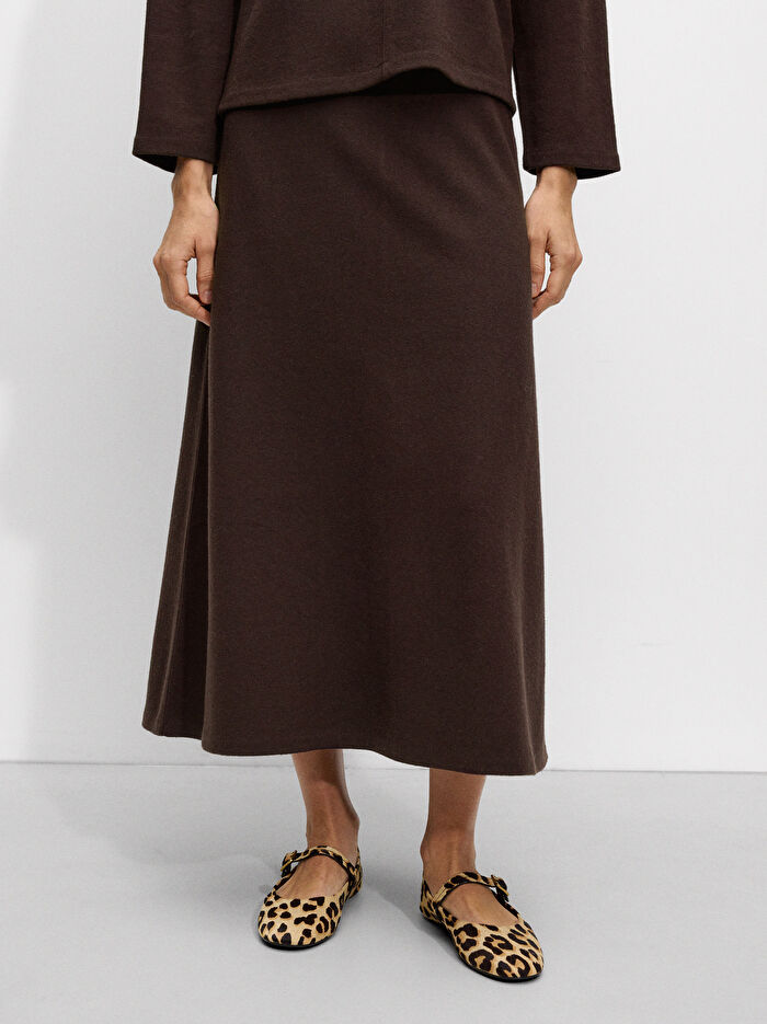 Yün Karışımlı Örgü Etek