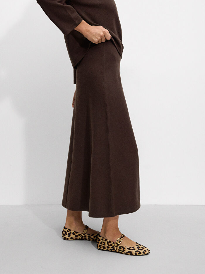 Yün Karışımlı Örgü Etek