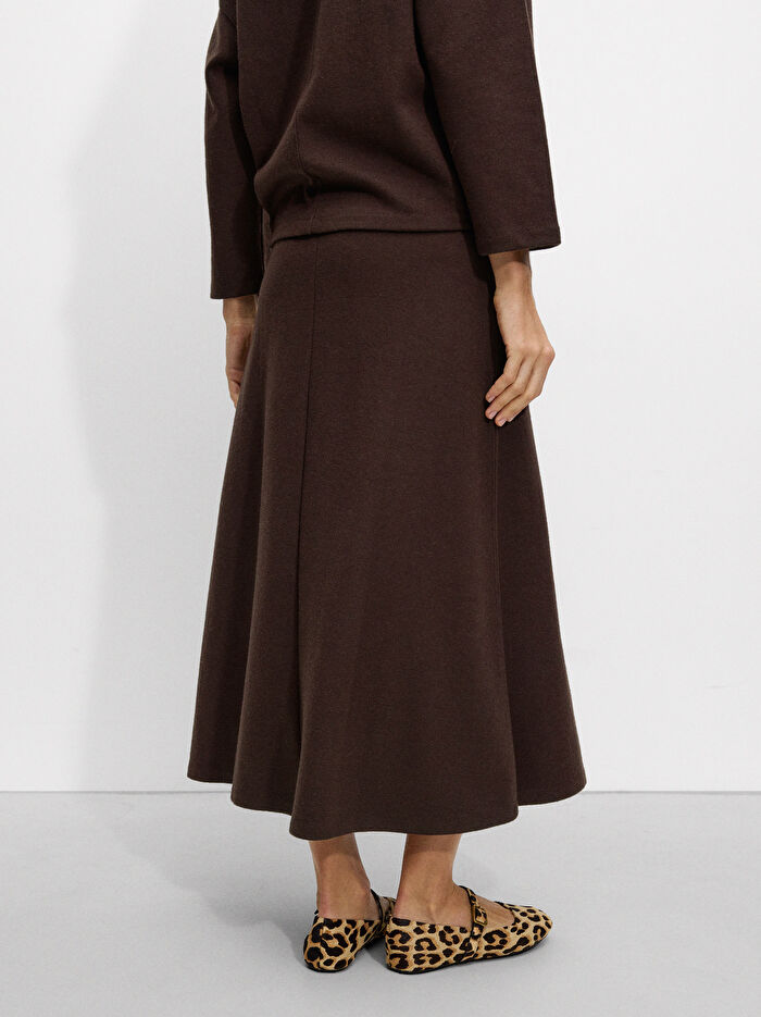 Yün Karışımlı Örgü Etek