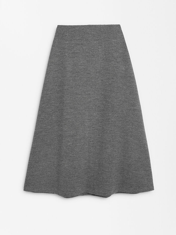 Yün Karışımlı Örgü Etek