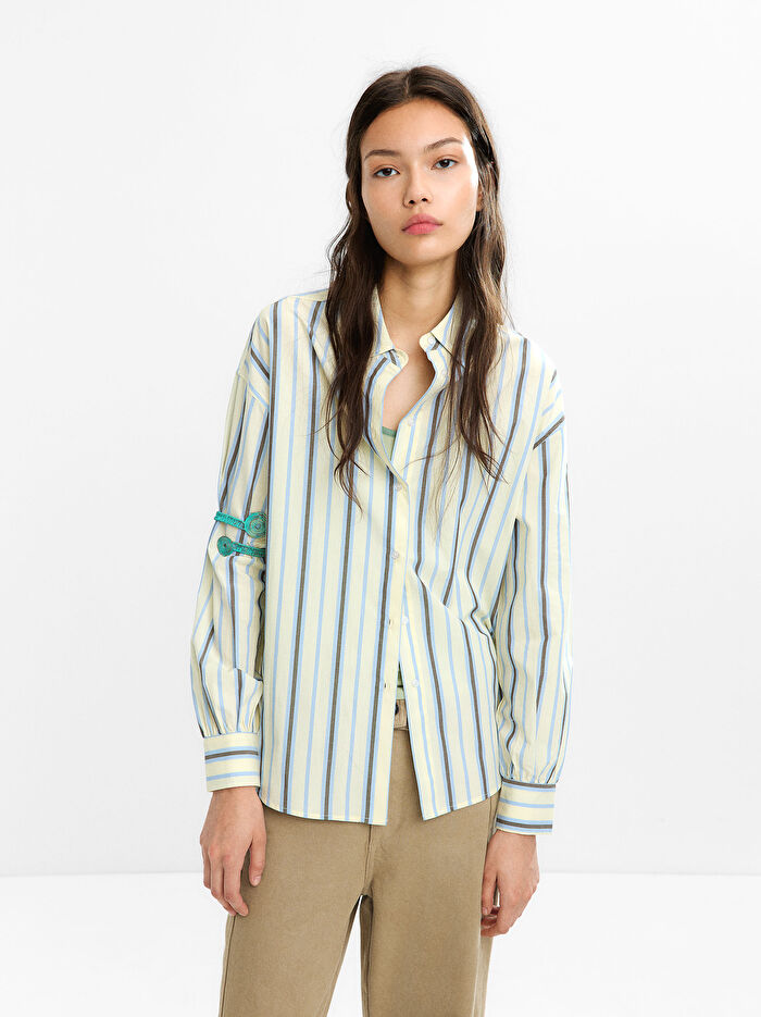 %100 Pamuk Çizgili Gömlek