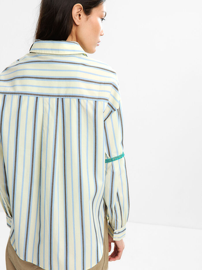 %100 Pamuk Çizgili Gömlek