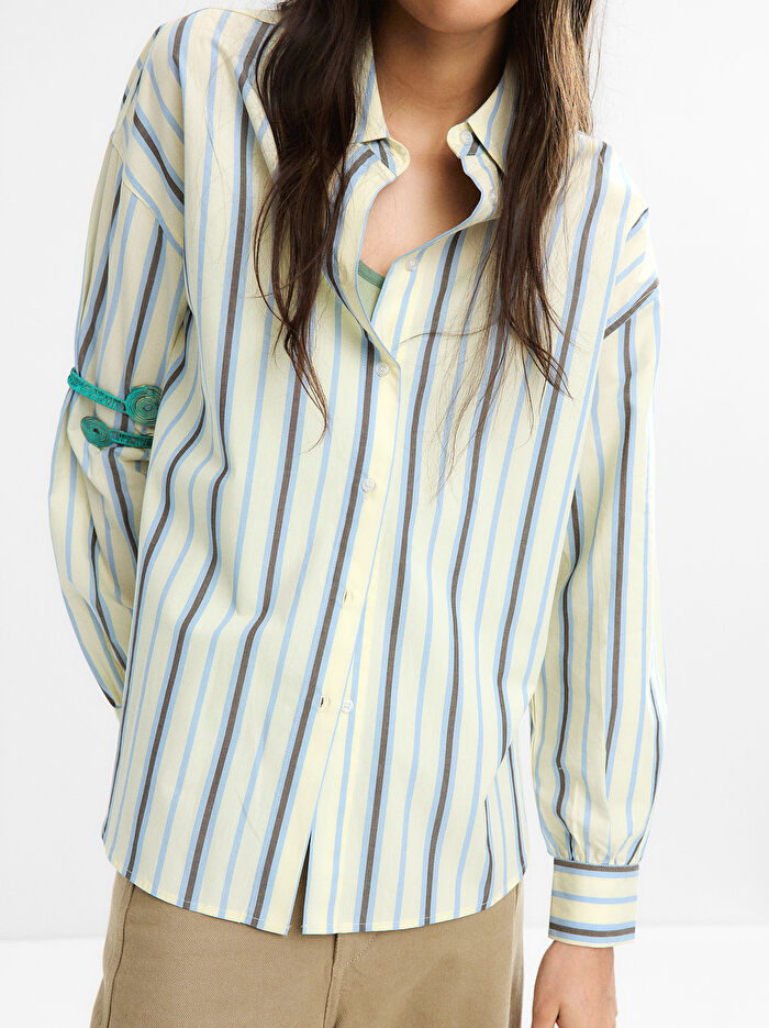 %100 Pamuk Çizgili Gömlek