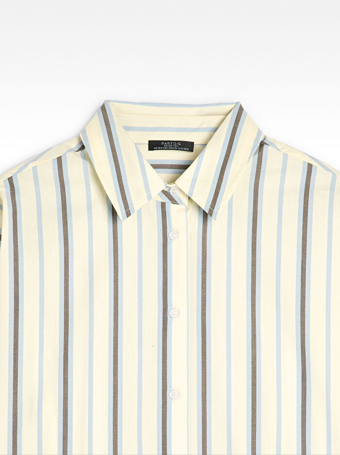 %100 Pamuk Çizgili Gömlek