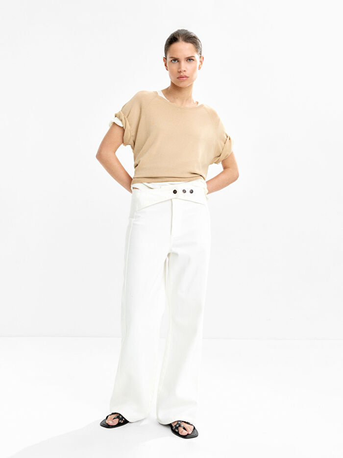 Kısa Kollu Örgü Kazak