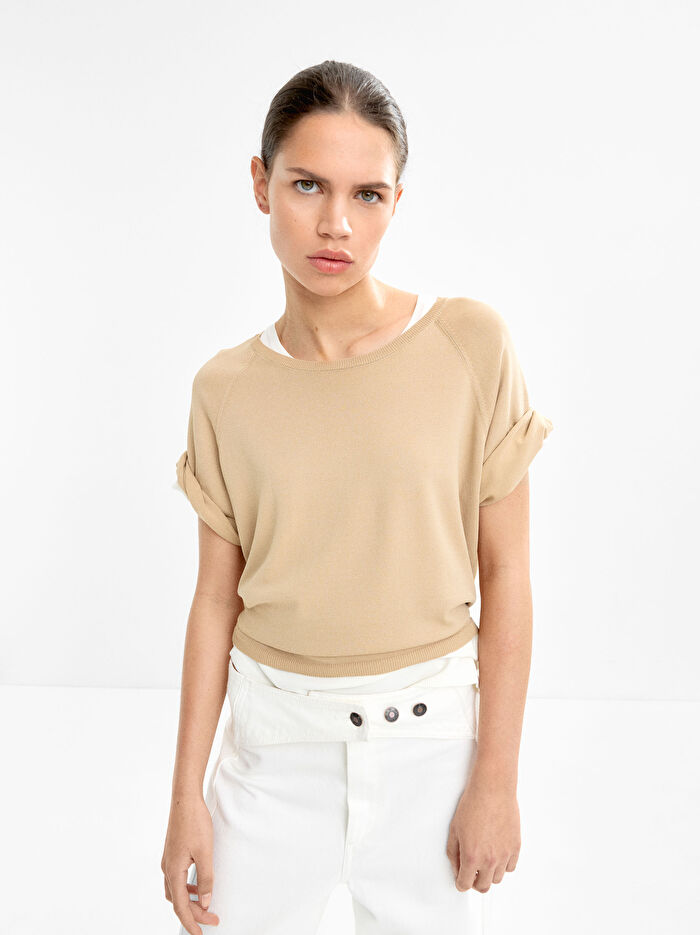 Kısa Kollu Örgü Kazak