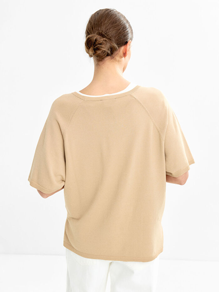 Kısa Kollu Örgü Kazak