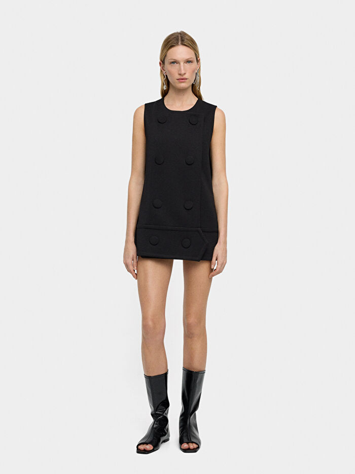 Düğmeli Kısa Elbise