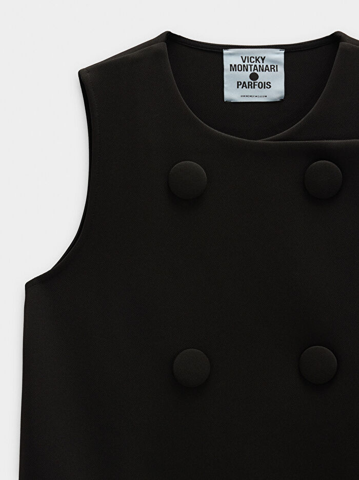 Düğmeli Kısa Elbise