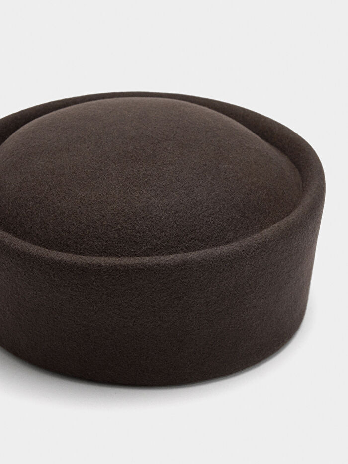 Yünlü Pillbox Şapka