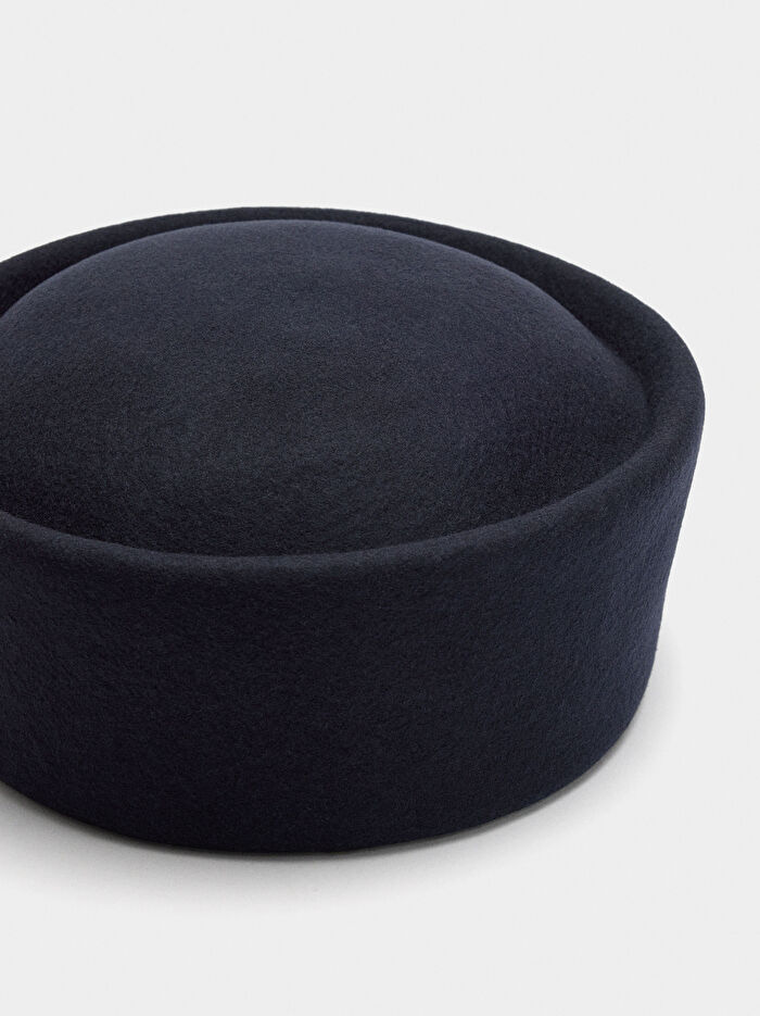 Yünlü Pillbox Şapka