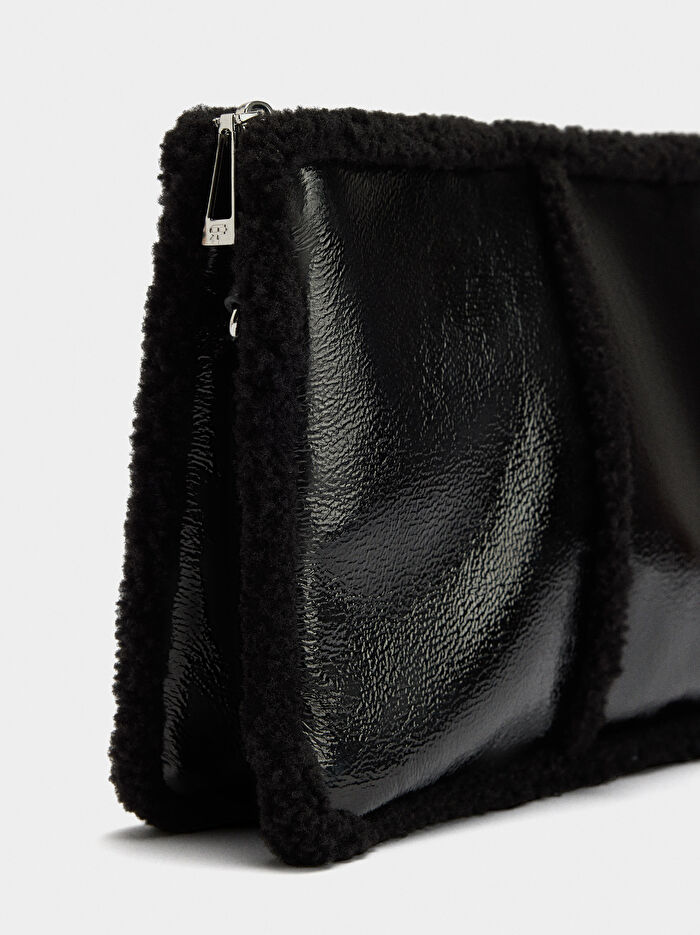 Kürk Efekt Kenarlı Çapraz Çanta