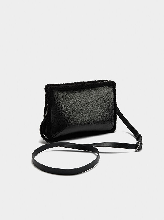 Kürk Efekt Kenarlı Çapraz Çanta