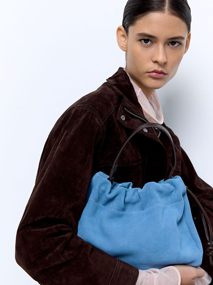 Süet Deri El Çantası