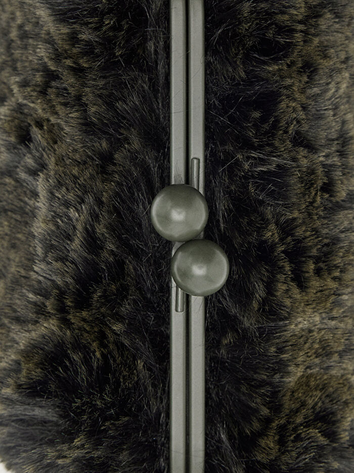 Kürk Efektli Zincir Askılı Çanta