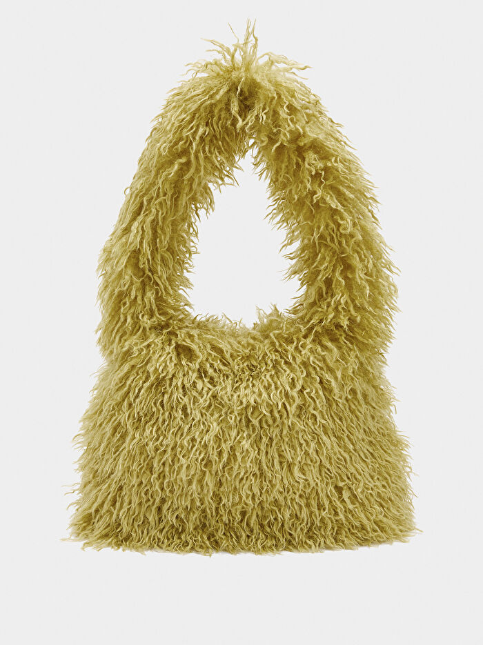 Kürk Efektli Tote Çanta