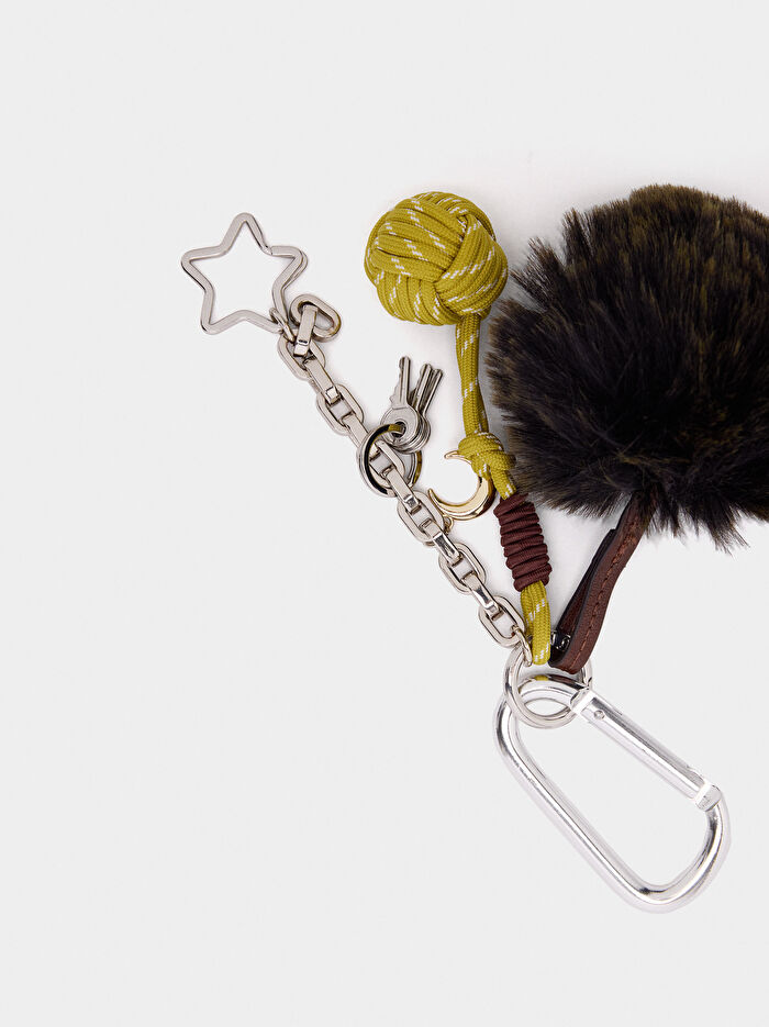 Ponpon ve Yıldız Charm'lı Anahtarlık