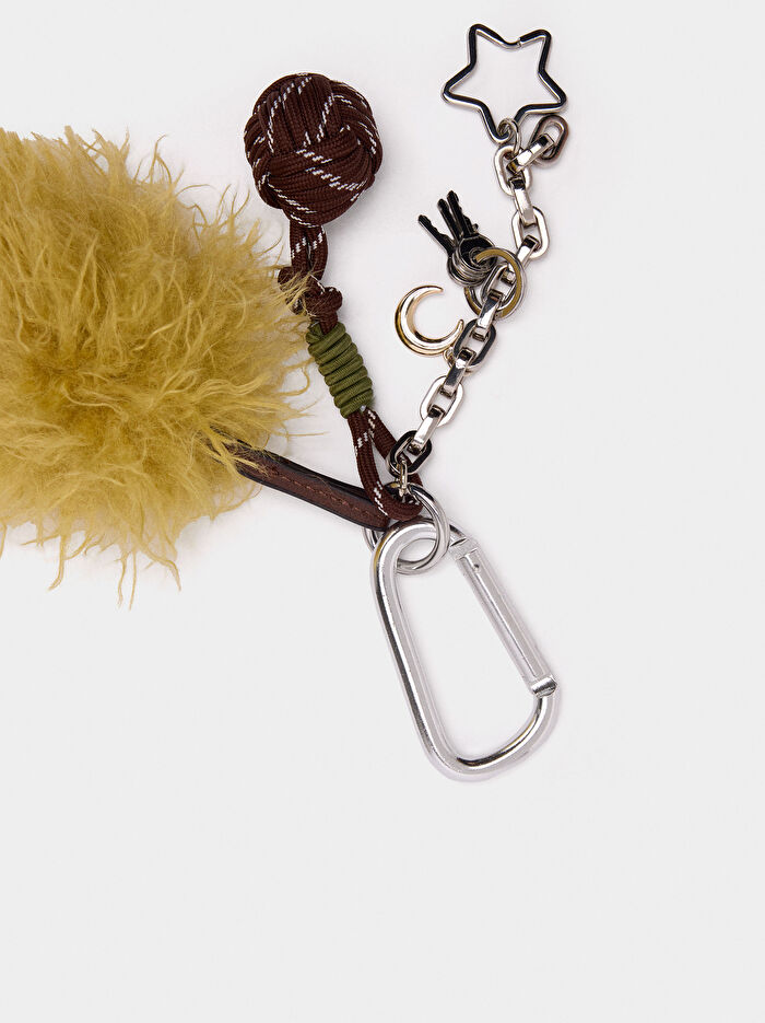 Ponpon ve Yıldız Charm'lı Anahtarlık