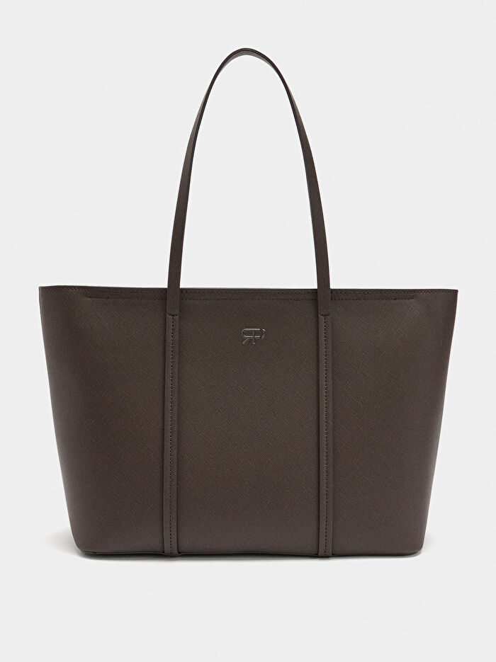 Fermuarlı shopper bag