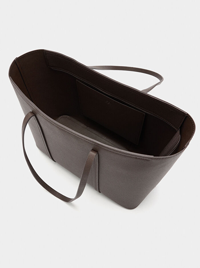 Fermuarlı shopper bag