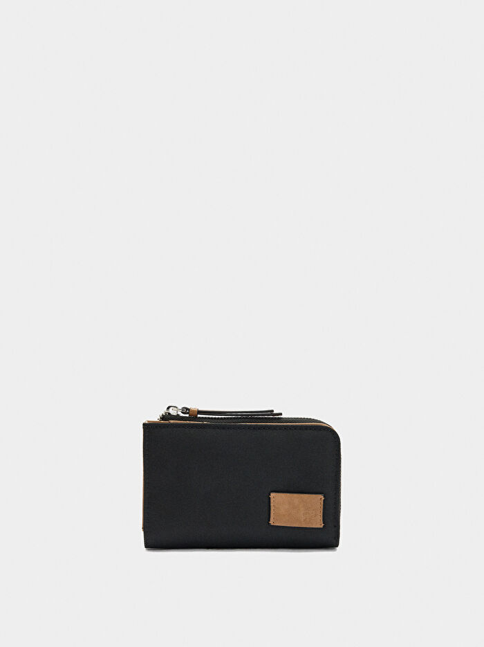 Teknik Kumaş Efektli Bozuk Para Cüzdanı