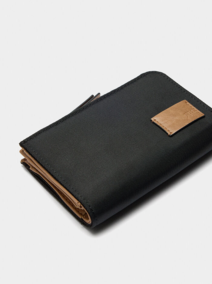 Teknik Kumaş Efektli Bozuk Para Cüzdanı