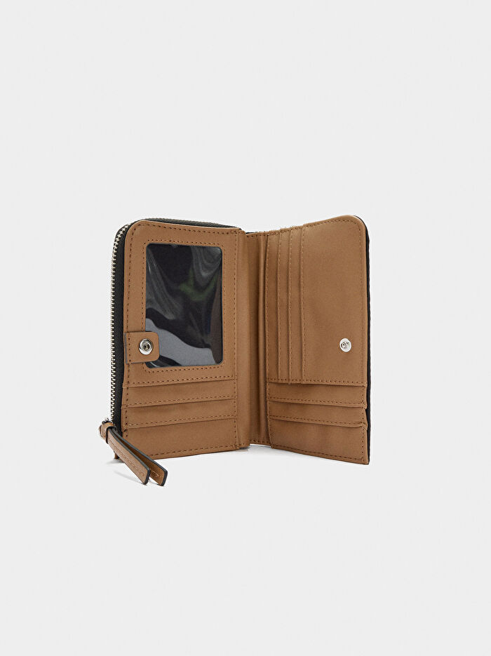 Teknik Kumaş Efektli Bozuk Para Cüzdanı