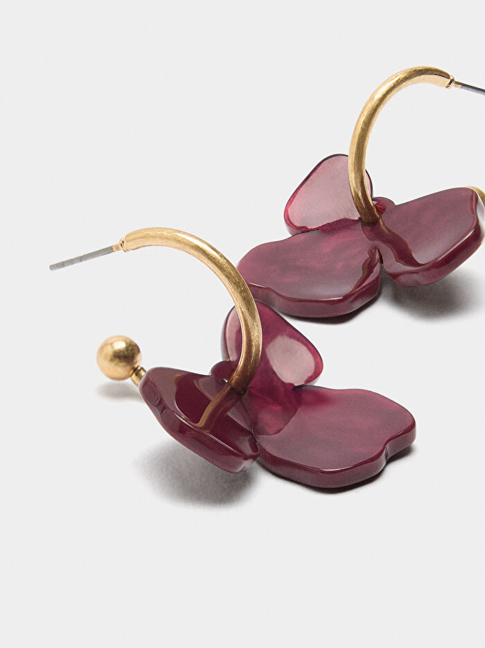 Çiçekli Halka Küpe