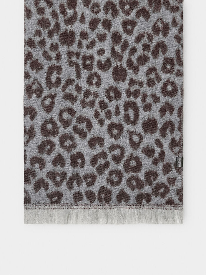 Püsküllü Hayvan Desenli Atkı