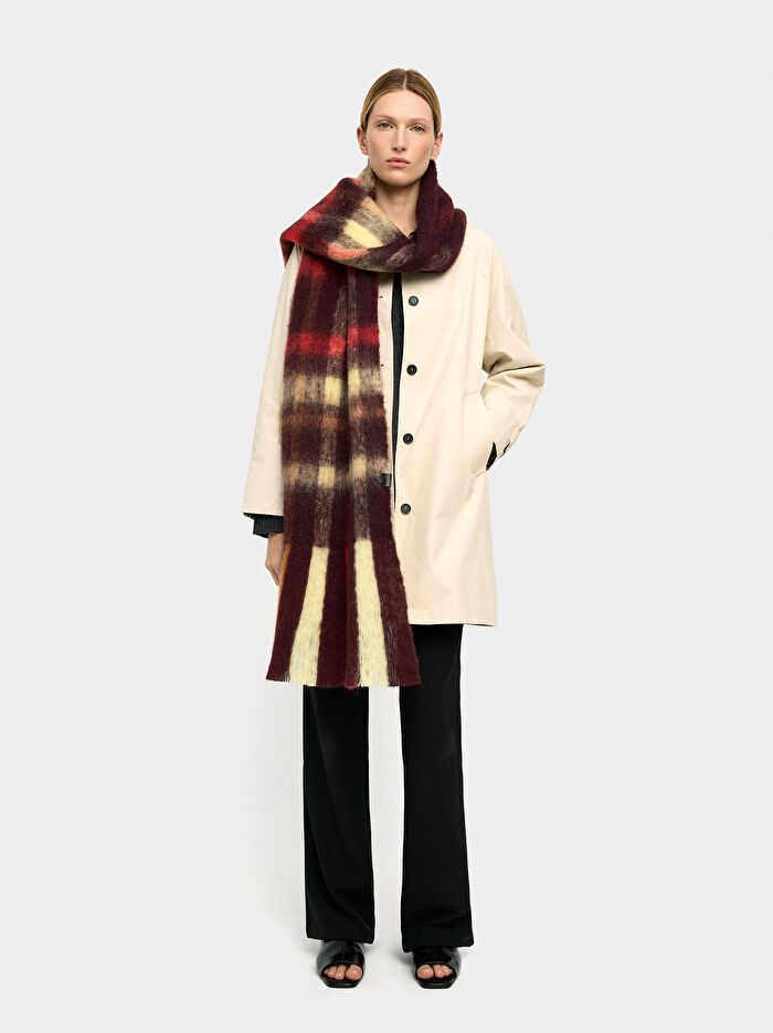 Yün Karışımlı Kareli Şal