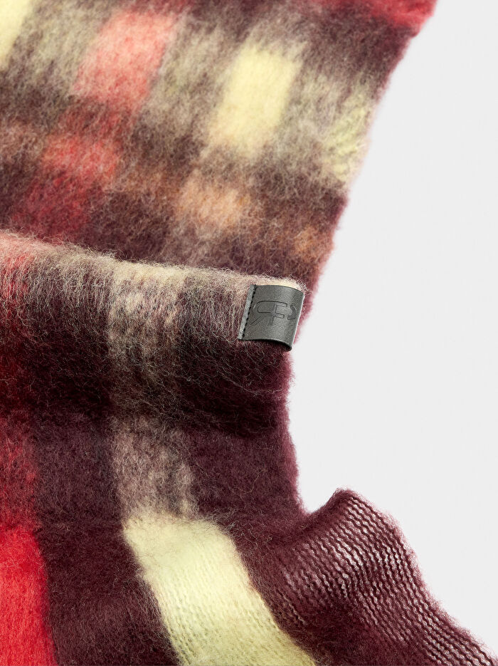 Yün Karışımlı Kareli Şal