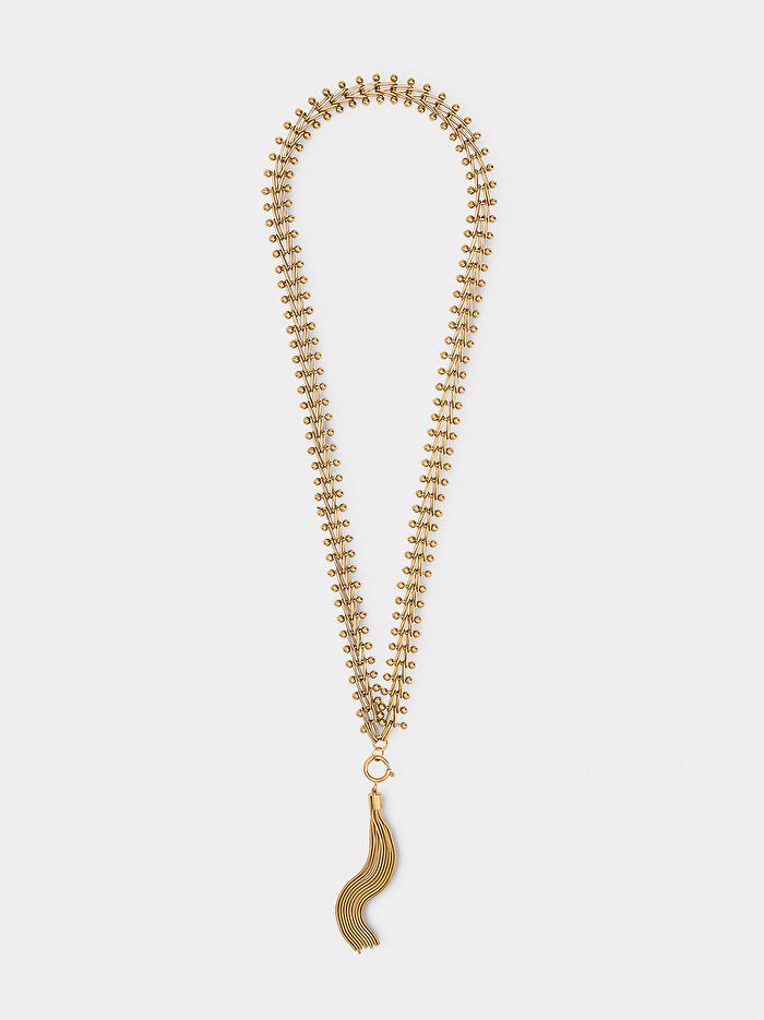 Metal Püskül Detaylı Kolye