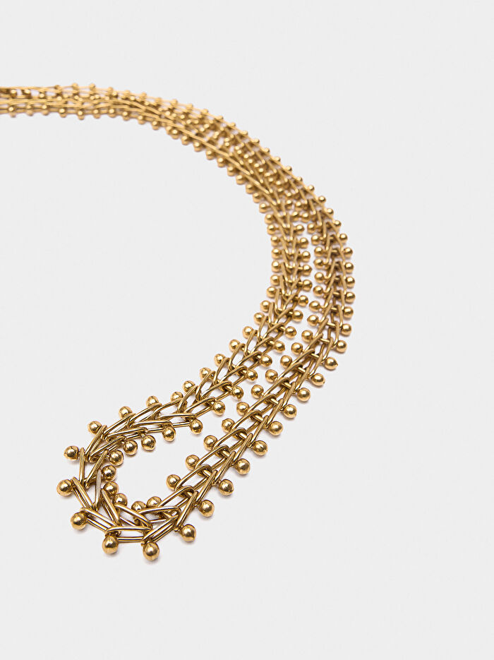 Metal Püskül Detaylı Kolye