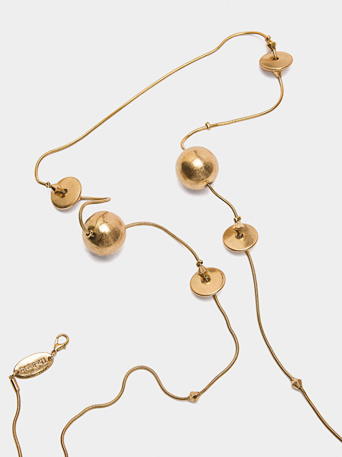 Yılan Zinciri Küreli Kolye