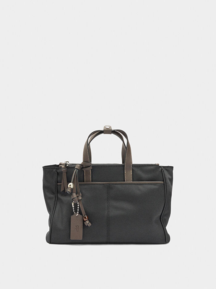 Teknik Kumaş Çapraz Askılı Tote Çanta