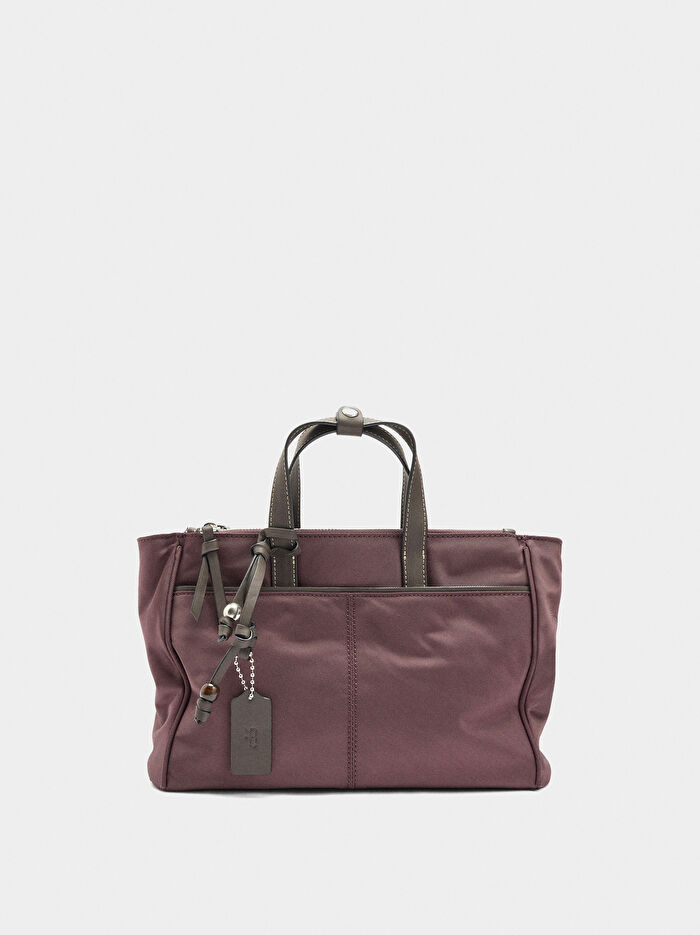 Teknik Kumaş Çapraz Askılı Tote Çanta