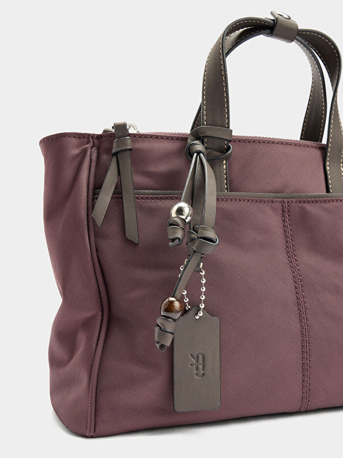 Teknik Kumaş Çapraz Askılı Tote Çanta