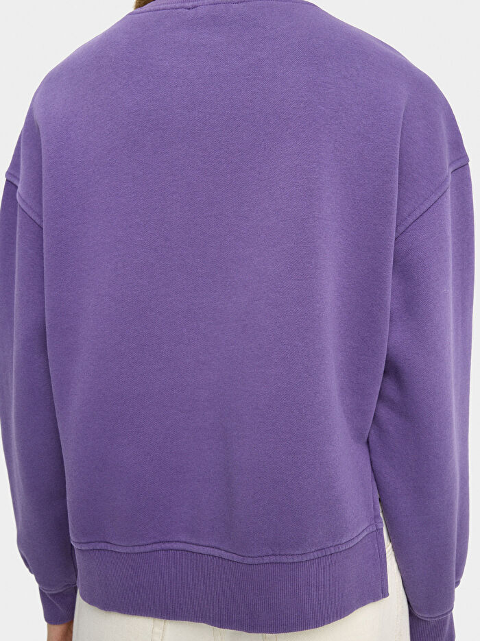 Nakışlı Pamuklu Sweatshirt