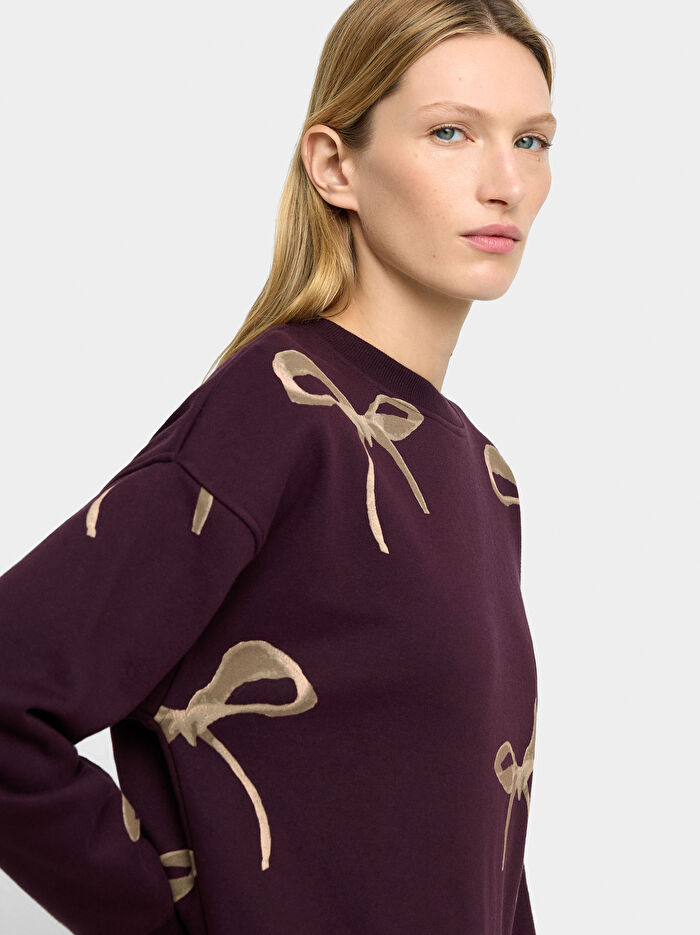 Fiyonk Desenli Sweatshirt