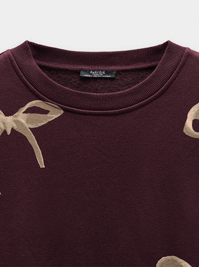 Fiyonk Desenli Sweatshirt