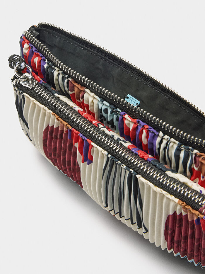 Desenli Teknik Kumaş Çok Amaçlı Kese