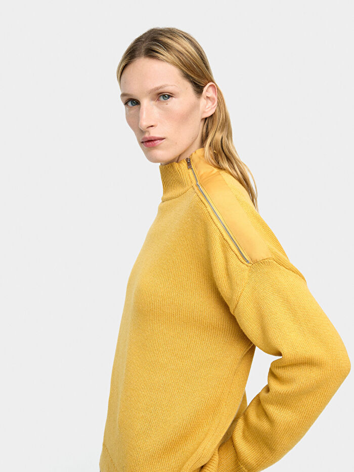 Fermuarlı Örme Kazak