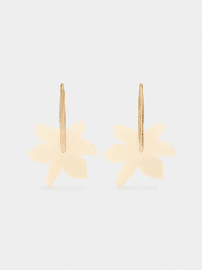 İnci Çiçekli Uzun Küpe