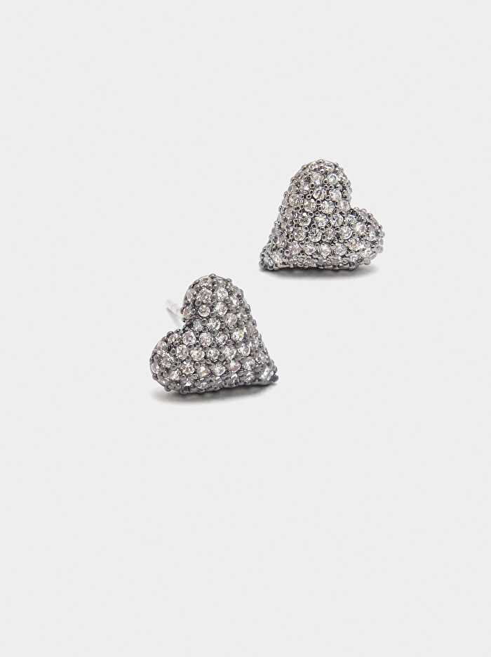 Kalp Şeklinde Zirkonlu Küpe