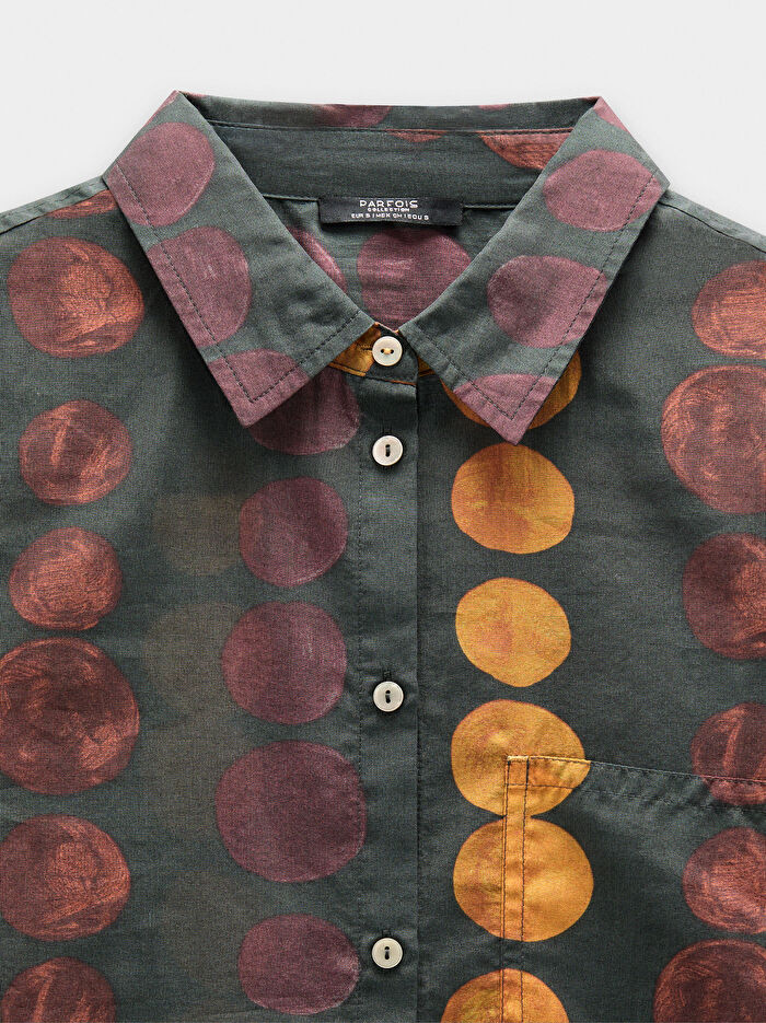 Yarı Transparan Desenli Gömlek